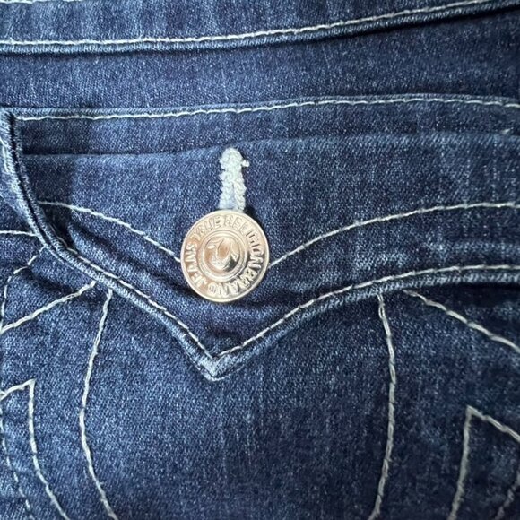 True Religion Jeans 32x29 Denim Legging Jegging White Stitch FLap Pocket - Picture 9 of 11